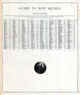 New Mexico - Guide, United States 1885 Atlas of Central and Midwestern States
